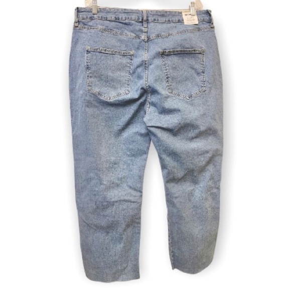 Cotton:On NWT 18 Plus High Rise Straight Jeans Cut Offs, Stretch, Distressed - Picture 3 of 12